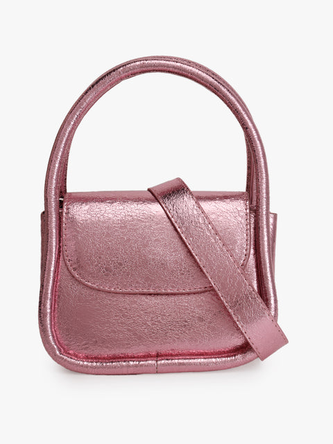 Round And Radiant Metallic Handbag
