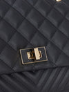 Quilted Solid Handbag With Chain