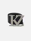 Kz Silver Vegan Leather Belt