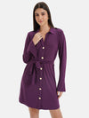 Mini Shirt Dress With Button Detail