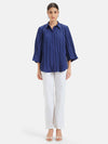 Pleated Crushed Shirt With Flared Sleeves