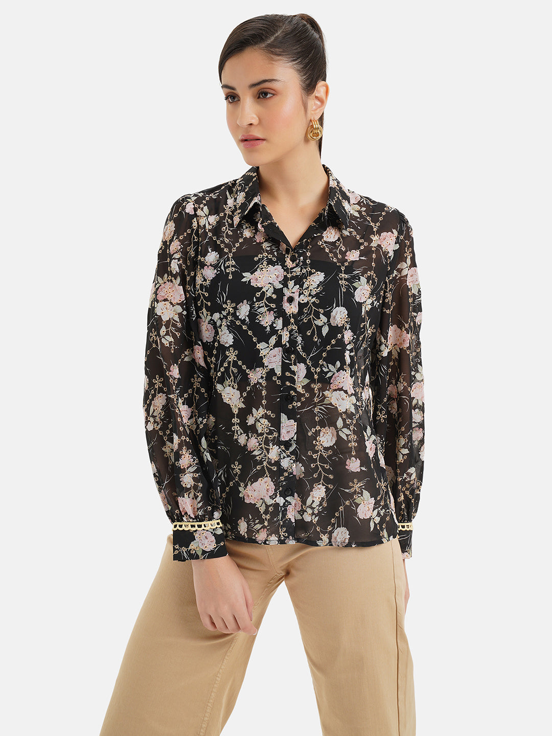 Printed Shirt W  Lace – Kazo