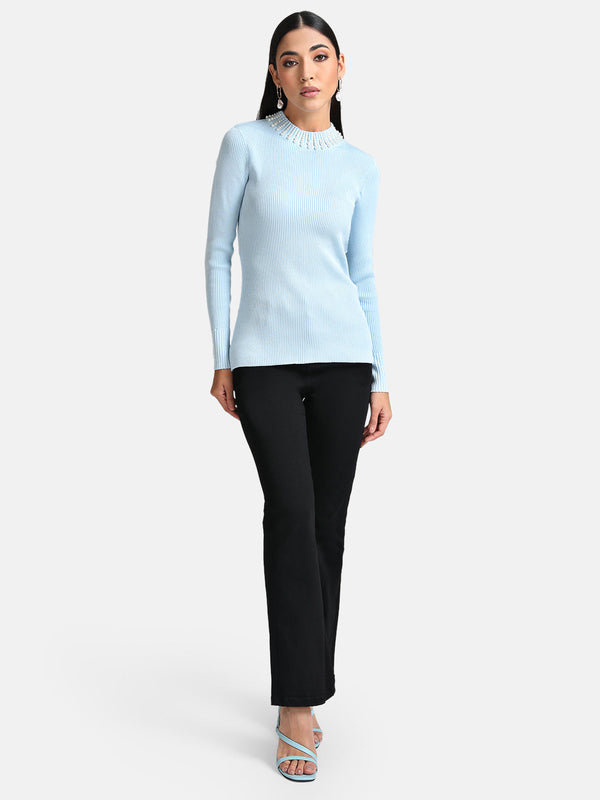 Embellished Turtle Neck Pullover