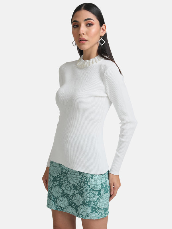 Embellished Turtle Neck Pullover