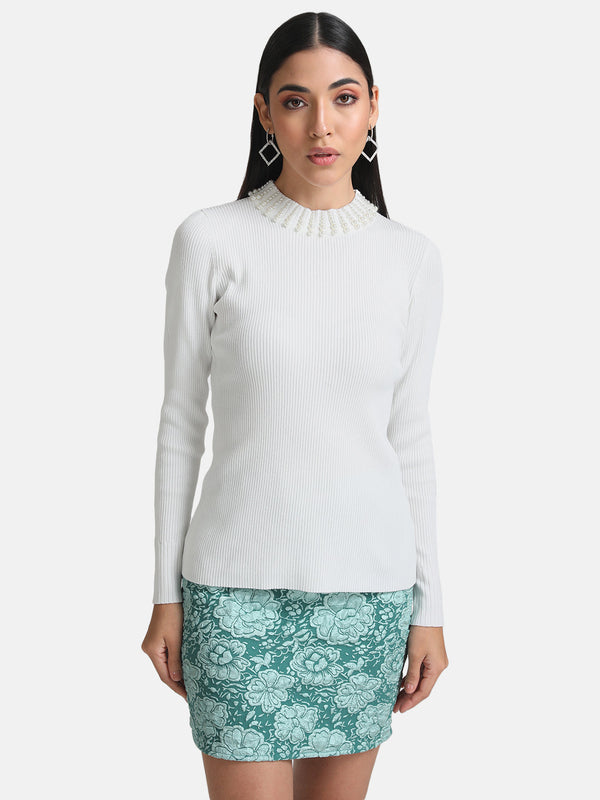 Embellished Turtle Neck Pullover