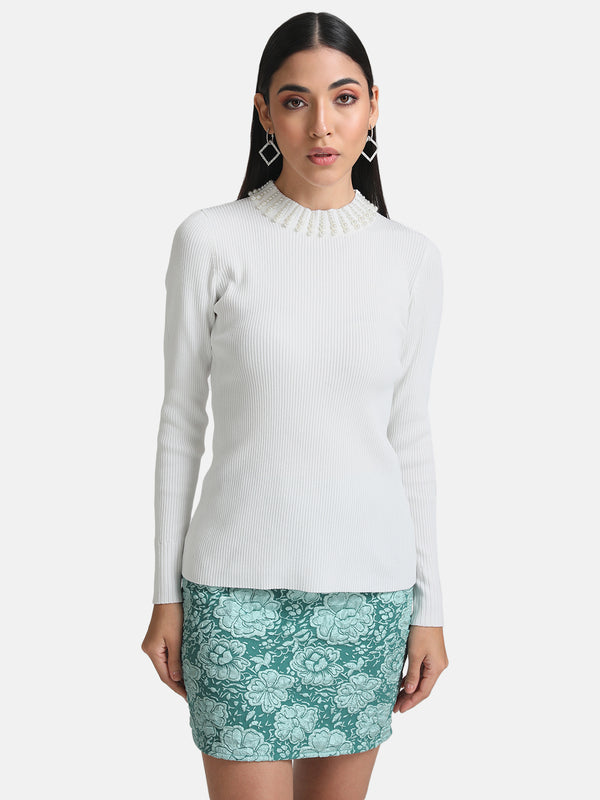 Embellished Turtle Neck Pullover