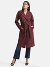 Suede Trench Coat With Belt