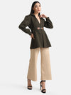 Long Peplum Overcoat