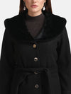 Overcoat With Fur Collar And Buttons