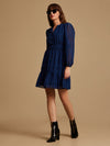 Phoenix Blue Textured Mini Dress