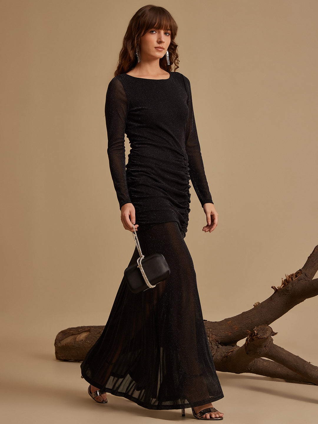 kazo black maxi dress Buy Kazo Women's Polyester Fit and Flare Maxi Dress (123138BLACKL_Black at Amazon.in