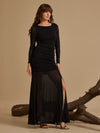 Carter Black Solid Maxi Dress