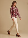 Ryder Wine Printed Blouse