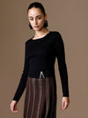 Cropped Winter Top With Metal Trim