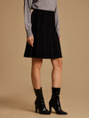 Knitted Winter Mini Skirt With Embellishment