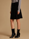 Knitted Winter Mini Skirt With Embellishment