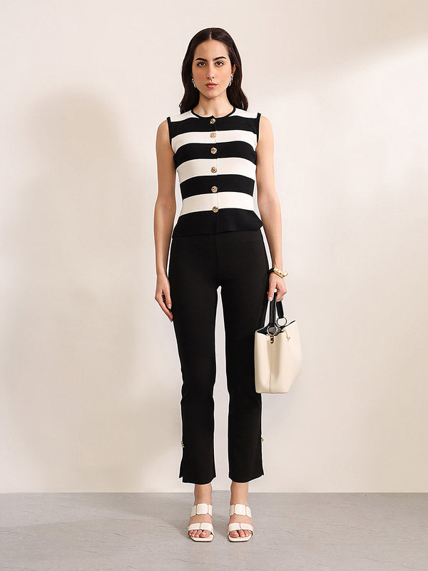 Cleo 2 Strt Jeggings W Side Slit