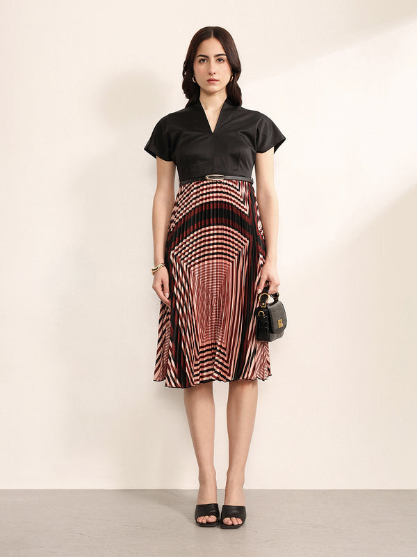 Palette Midi Dress With Belt