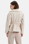 Fur Collar Peplum Jacket