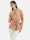 Pleat Detail Blazer With Tie Up