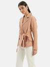 Pleat Detail Blazer With Tie Up