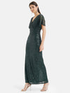 V Neck Sequin Maxi Dress