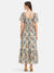 Heather Printed Maxi Dress With Flared Sleeves