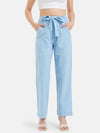 Evana Linen Blend Blue Trousers