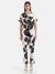 Batwing Sleeve Printed Jumpsuit