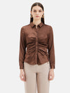 Meghan Ruched Placket Full Sleeves Shirt