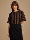 Striped Batwing Sleeves Winter Top