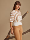 Striped Batwing Sleeves Winter Top