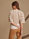 Striped Batwing Sleeves Winter Top