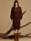 Textured Collar Pullover With Emb