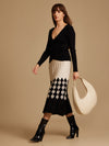 Patterned Winter Knitted Midi Skirt