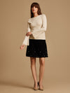 Winter Mini Skirt With Pearl Embellishment