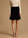 Winter Mini Skirt With Pearl Embellishment