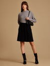 Knitted Winter Mini Skirt With Embellishment