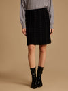 Knitted Winter Mini Skirt With Embellishment