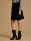 Knitted Winter Mini Skirt With Embellishment