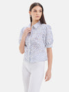 Layla Ruched Placket Half Sleeves Shirt