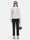 Felicity Pleated Placket Tuxedo Shirt