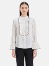 Felicity Pleated Placket Tuxedo Shirt