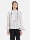 Felicity Pleated Placket Tuxedo Shirt