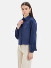 Josephine Pleated Full Sleeves Satin Shirt