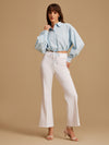 Cropped Shirt With Draw String Detail At Waist