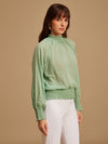 Smocked Jacquard Full Sleeves Top