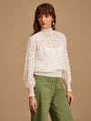 Smocked Jacquard Top