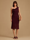 One Side Chain Cowl Neck Dress