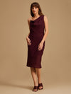 One Side Chain Cowl Neck Dress